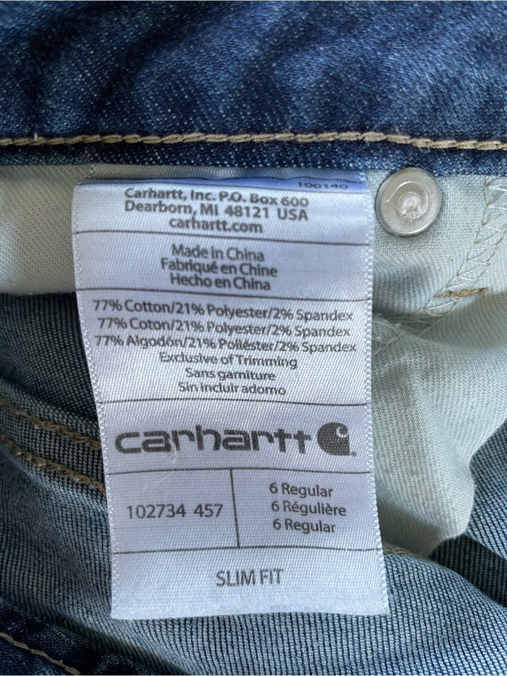Carhartt slim fit women’s jeans